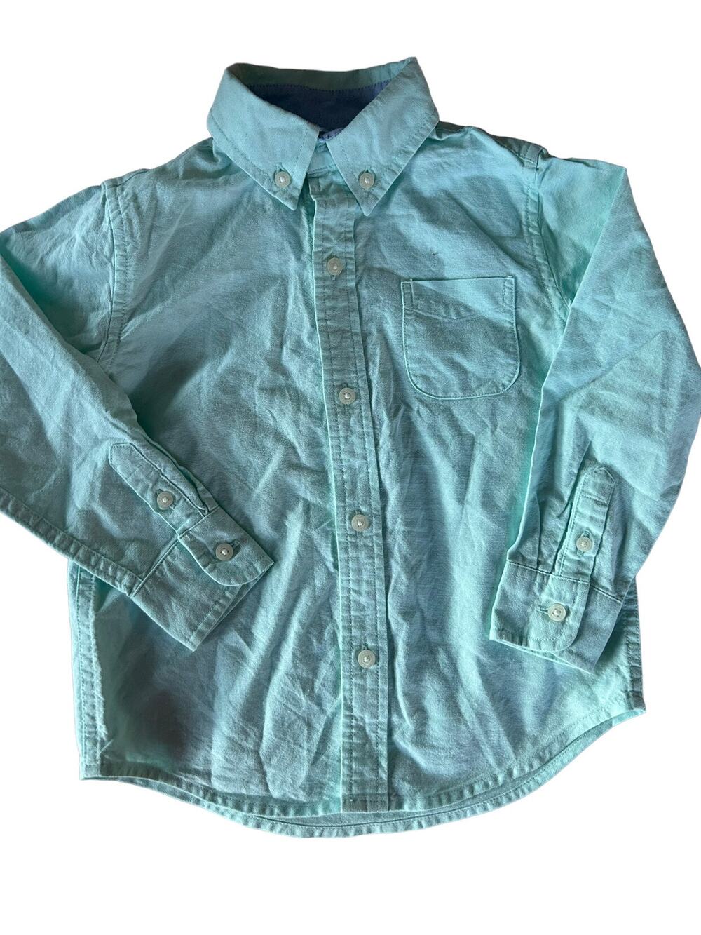 Janie And Jack Teal Button Down Shirt size 3